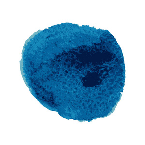 蓝色的向量孤立的水彩颜料染色圆