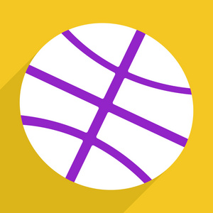 Web 图标现代设计中的移动的影子，篮球球