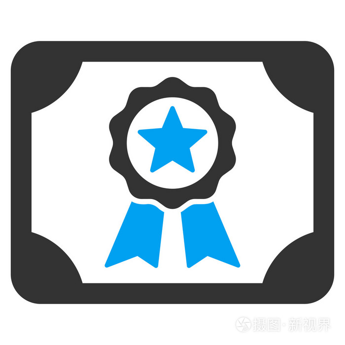 来自商业双色集的证书图标