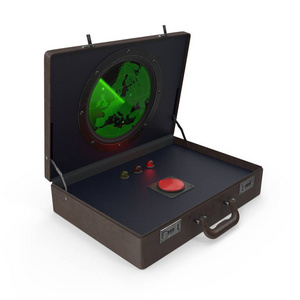 红色核爆公文包内置雷达与红色按钮照片