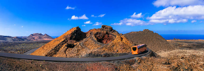 国家公园的兰萨罗特岛帝曼法雅，以独特的火山形成。西班牙