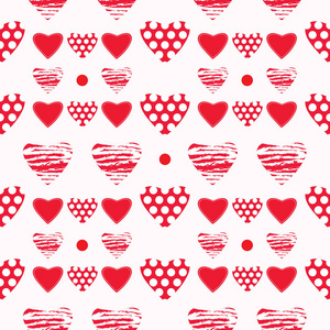 无缝矢量纹理用红色的心
