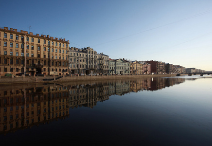 丰坦卡河大堤。圣彼得堡，俄罗斯