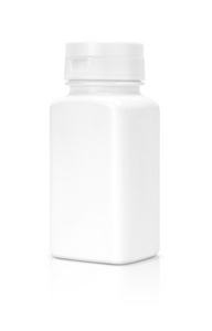 孤立在白色背景上的空白包装补充产品瓶