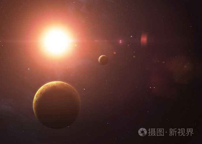 金星与水星从太空显示他们所有的美丽程度