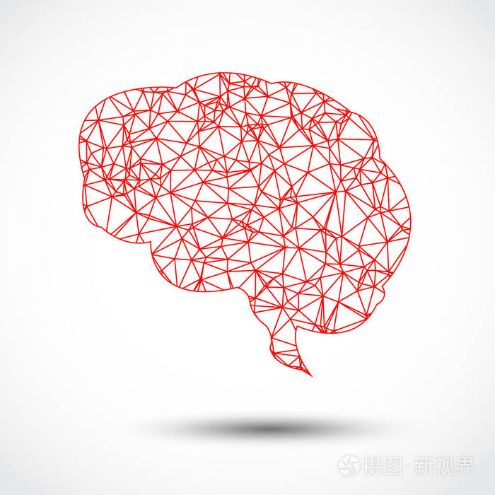 在白色抽象红脑网