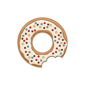 矢量图标的釉面甜甜圈
