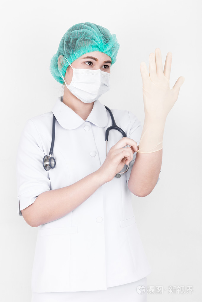 听诊器的美丽护士