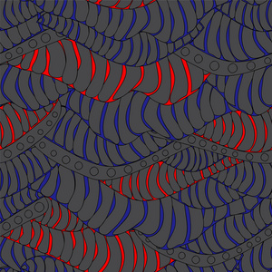 无缝的抽象颜色波模式。矢量图