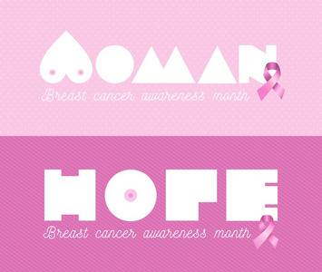 女人乳房癌认识粉红色横幅集