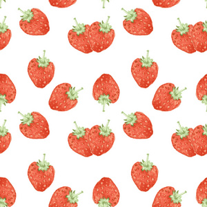 草莓中的复古风格的水彩