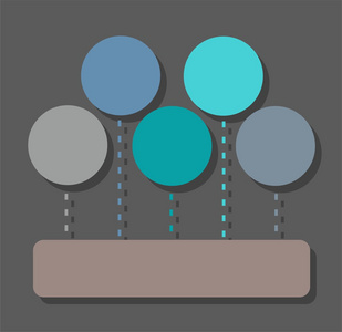 信息图表,图表,部门,五个圆圈,一个矩形,颜色平照片
