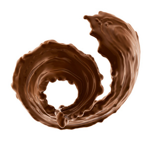 飞溅的褐色热咖啡或巧克力