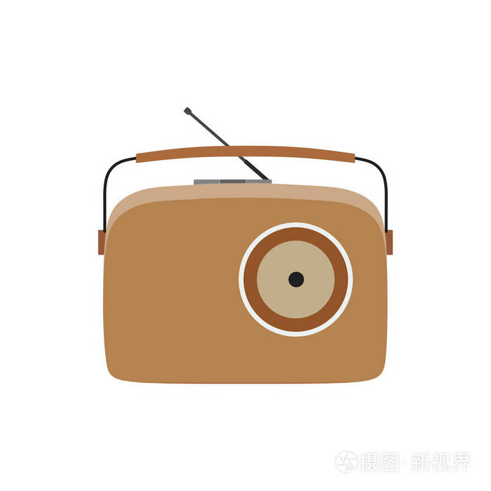 收音机老式复古矢量旧插图音乐扬声器声音插画-正版商用图片0dd3p9-摄