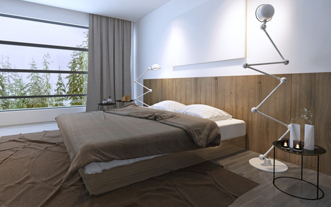 极简主义者棕色卧室趋势图片