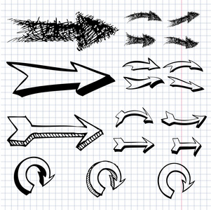 矢量手绘箭头图标集