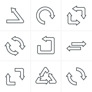 线图标样式简单,黑色平板设计循环符号是照片