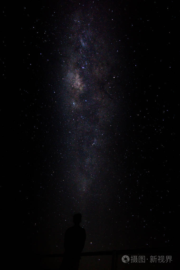 银河系和星星在黑暗的夜晚