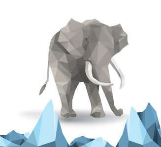 几何大象图片-几何大象素材-几何大象插画-摄图新视界
