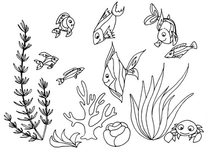 热带鱼手绘制设计方案集