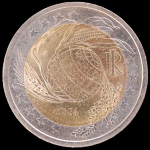在 2004 年，以庆祝世界粮食计划署发表的意大利纪念两欧元硬币