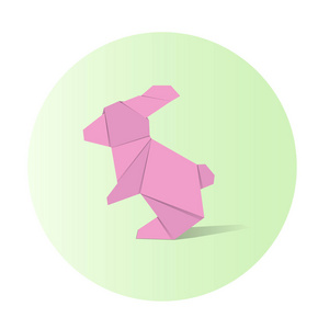 在兔子形状折纸