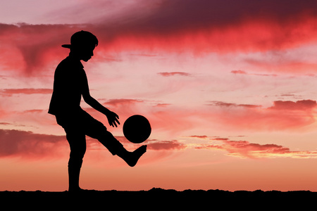 足球球剪影图片