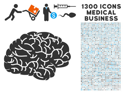 与 1300年脑图标医疗业务图标