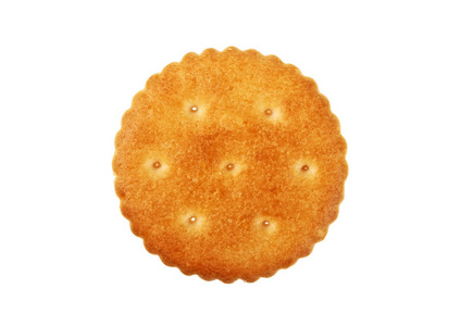 孤立在白色背景上的圆饼干照片