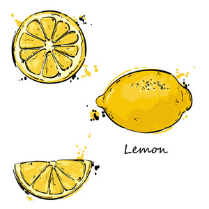 矢量抽象插画的柠檬照片