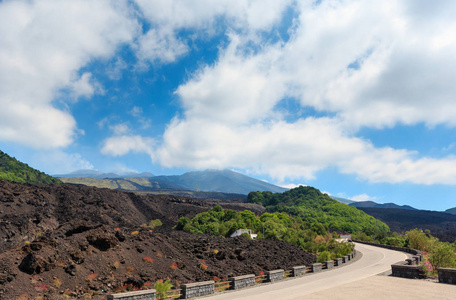 埃特纳火山视图，西西里岛，意大利