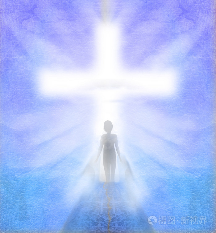 人类走在十字架的方向