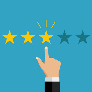 手的手指,指着五颗星照片