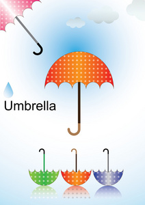 多彩设计伞。插图