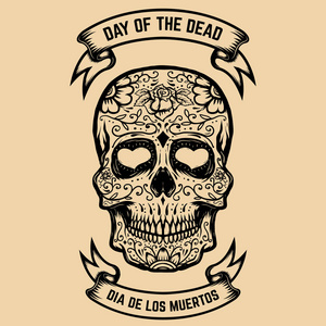 dia 德洛斯.糖头骨与花卉帕特照片