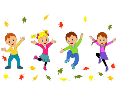 男孩跳了起来,看着相机卡通男孩高兴地跳起来小男孩高兴得跳起来那