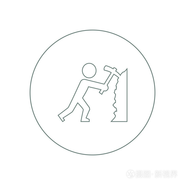 生病的工人按钮股票图图标简化矿工