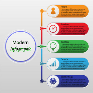 现代信息图表。矢量图
