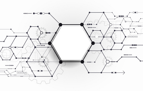 矢量抽象未来派电路板上浅灰色的背景