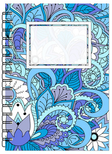 蓝色封面禅花艺设计的笔记本图片