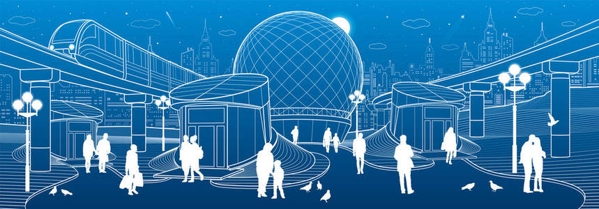 地下通道插画 地下通道手绘 地下通道卡通图 摄图新视界