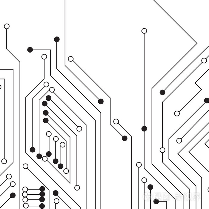 矢量: 圆电路板在白色背景上