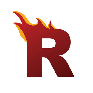 火烧伤 R 字母徽标