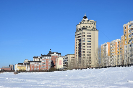 在哈萨克斯坦阿斯塔纳冬季街景