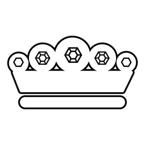 国王的皇冠图标，轮廓线条样式