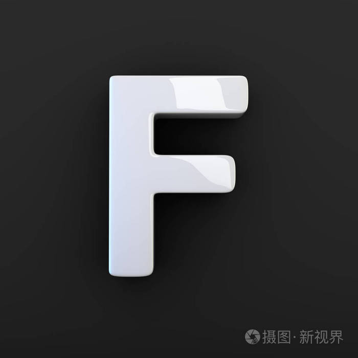 白色有光泽字母f