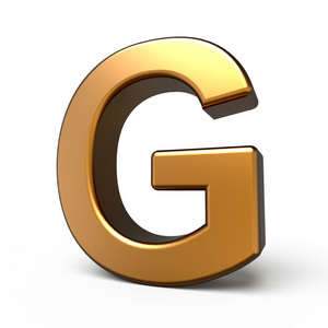 3d 表面无光泽的金色字母 G