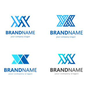 矢量 logo 设计业务.字母 x.两个字母 x 插画