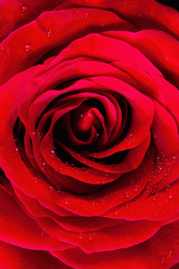 一朵红玫瑰的特写