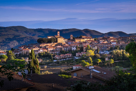 Montescudaio，托斯卡纳，意大利，全景 9 日